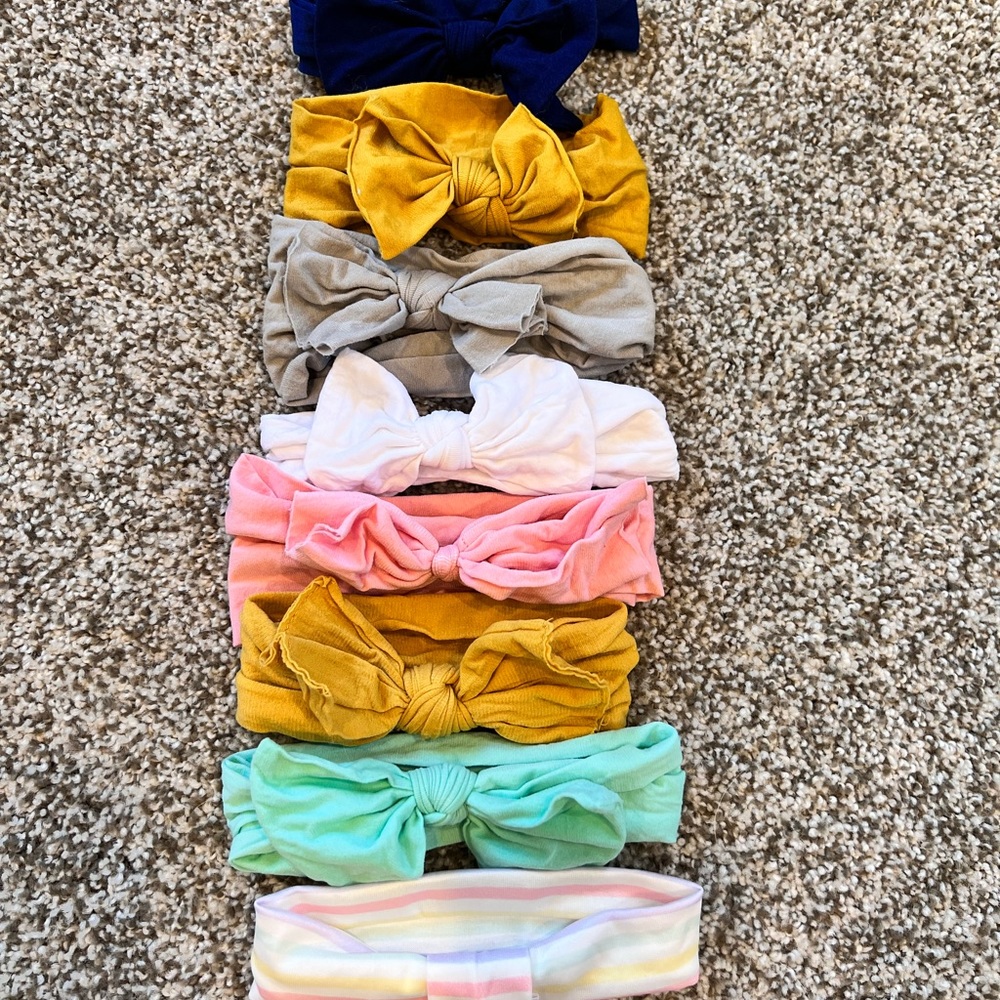 Baby Girl Soft Bow Headbands (Size 0-12M)